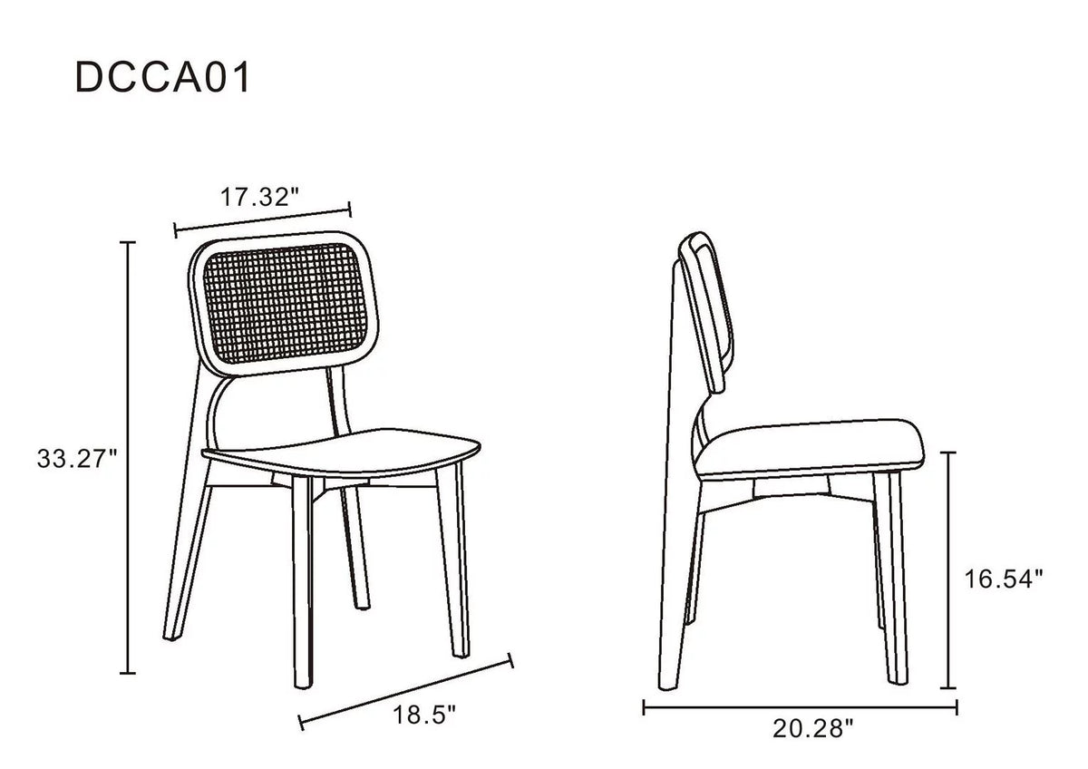 Black Wood Dining Chair Set of 2 K68486