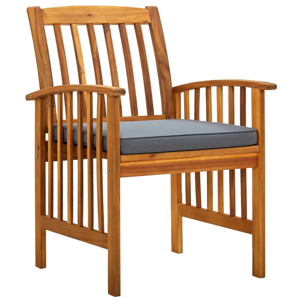 6 pcs Solid Wood Acacia Patio Dining Chairs with Cushions Z6103