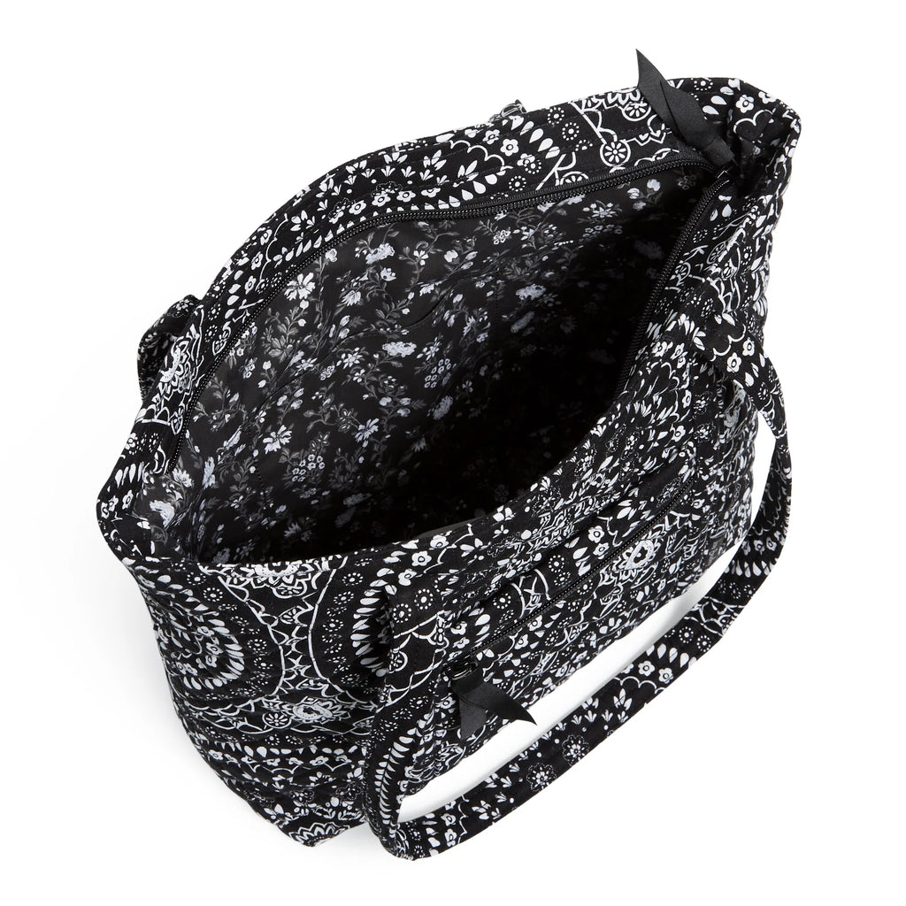 Black Bandana Medallion Recycled Cotton Small Tote Bag B17760