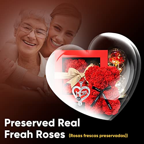 Light up Rose in Glass Dome O3542