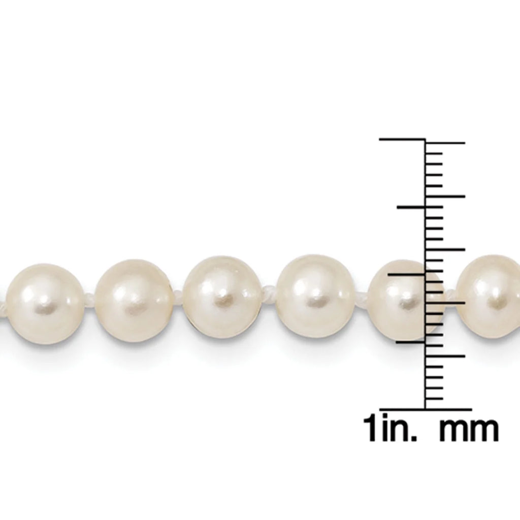 Sterling Silver Rhodium-plated White Freshwater Cultured Pearl Necklace N24027