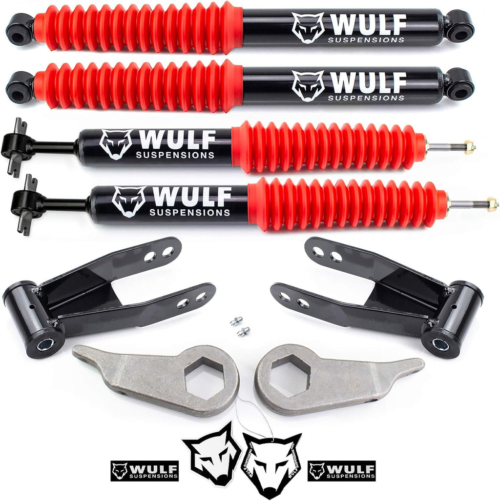 1-3" Front 1.5-2" Rear Adj Leveling Lift Kit with Extended Shocks for Ford Ranger 4X4 with Torsion Bar Suspension P38322