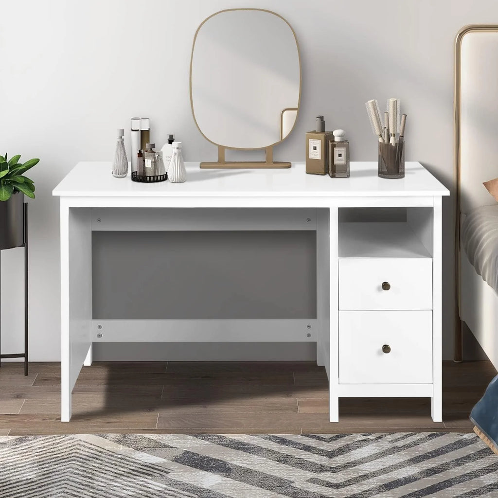 White Writing Desk with Drawers A17854