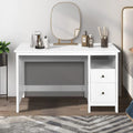White Writing Desk with Drawers A17854