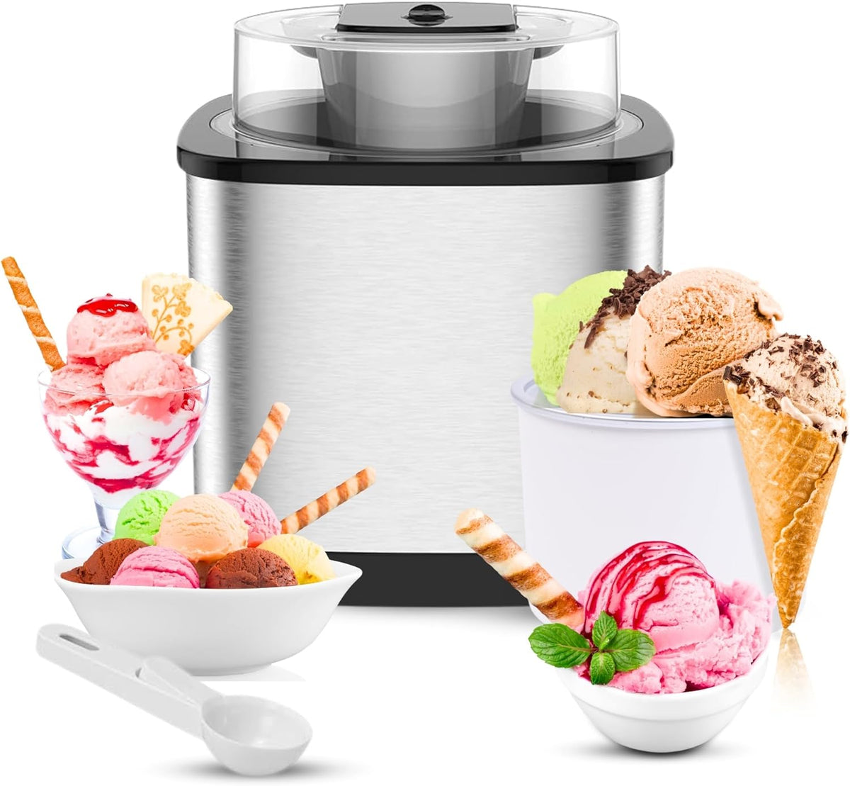 2-Qt Soft Serve Ice Cream Machine with Ice Cream Scooper V3441