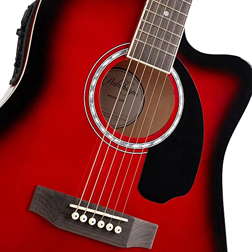 Full-Size Dreadnought Cutaway Acoustic Electric Guitar with 10 Watt Amp - Black F8737