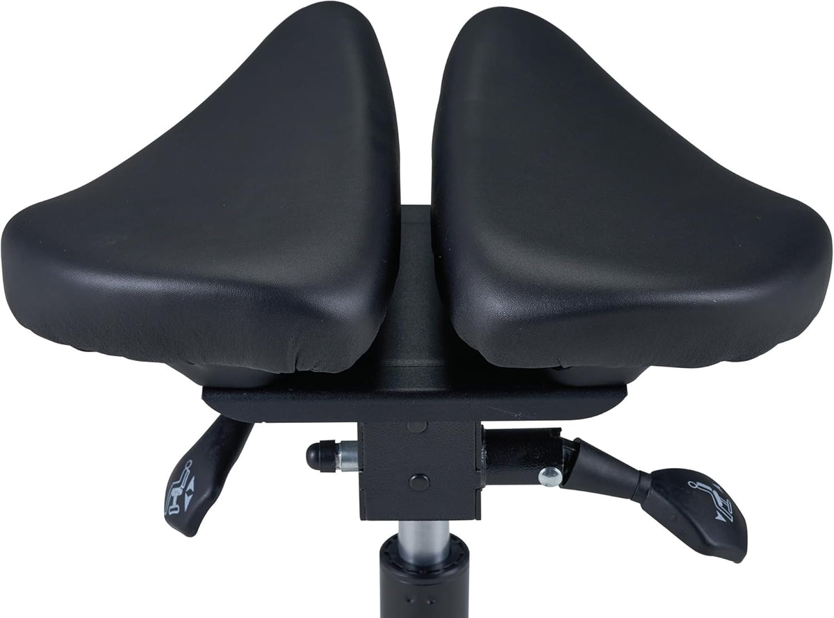 Black Ergonomic Saddle Stool with Aluminum Base C6035
