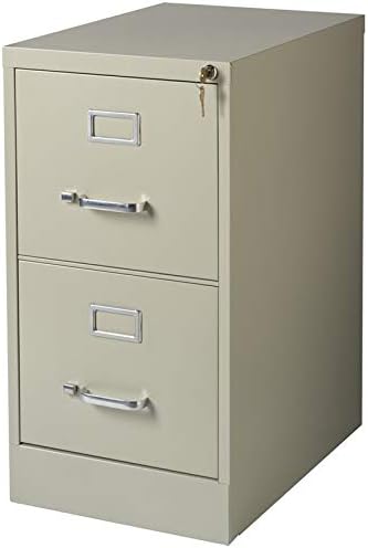 2 Drawer Metal Vertical File Cabinet in Black B325257