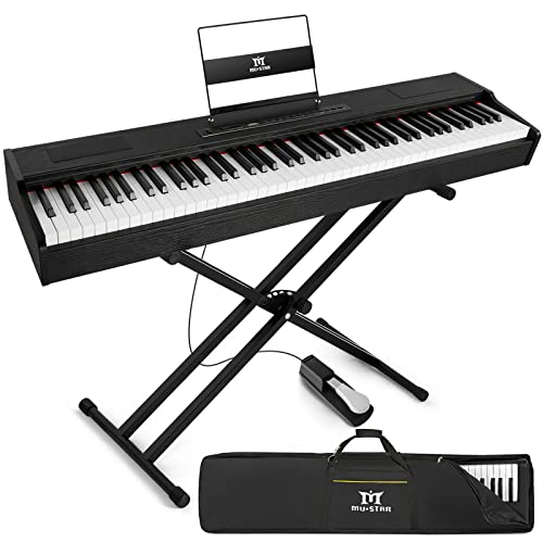 White 88 Key Weighted Hammer Action Digital Piano with Stand and Sustain Pedal H5682