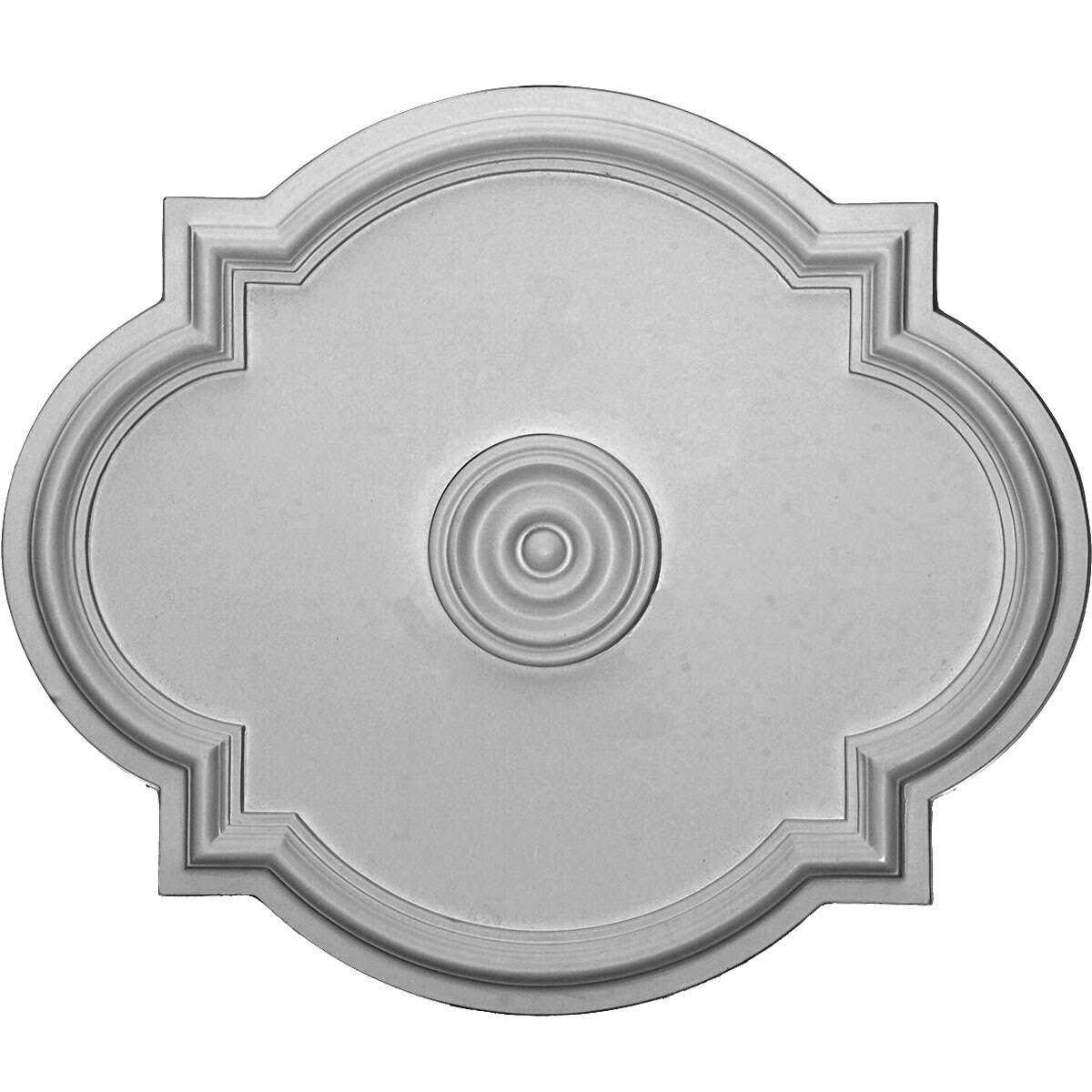24 inch x 20 1/2 inch x 1 1/8 inch Hand-Painted Jet Black Ceiling Medallion D49911