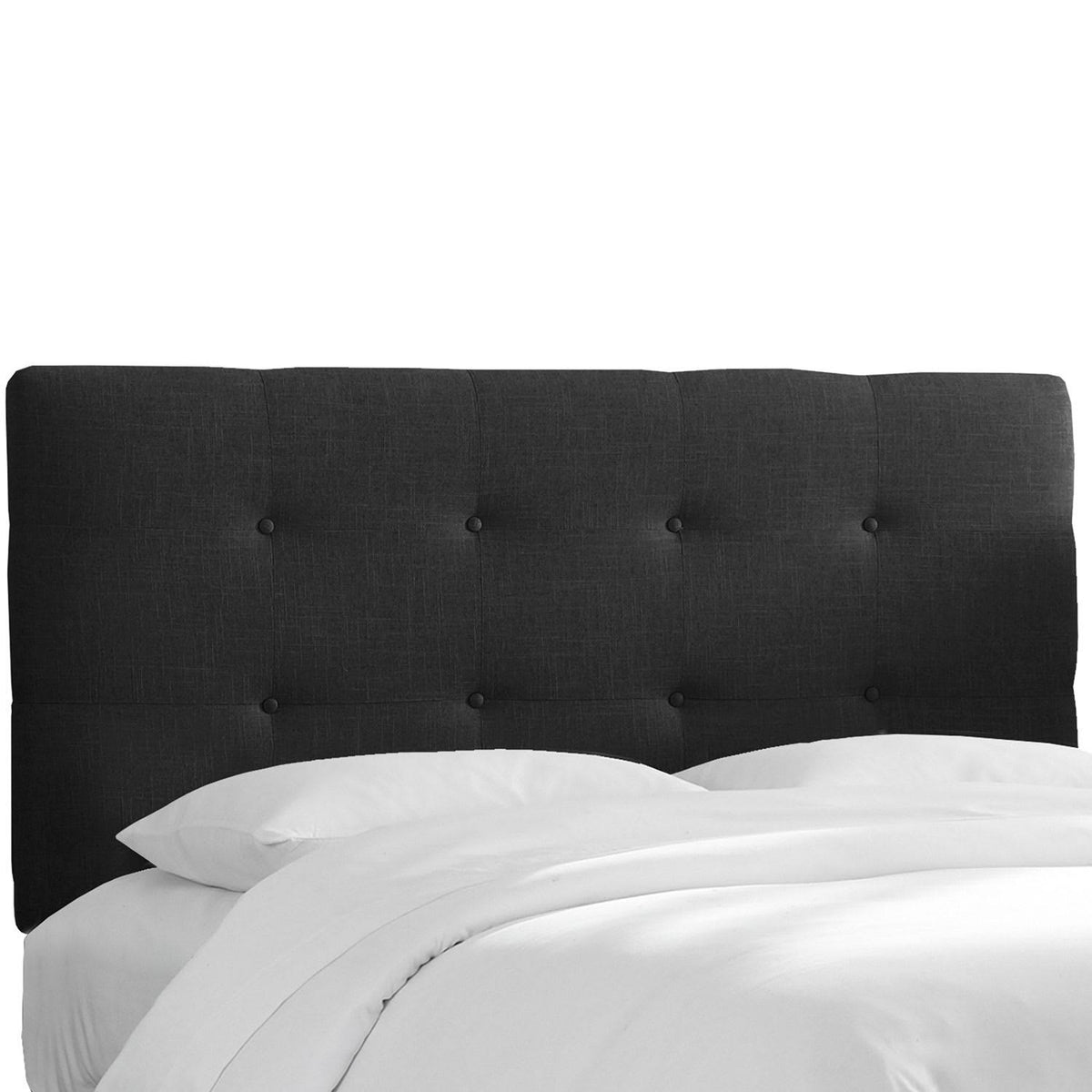 Tufted Headboard in Linen Black Queen Z353