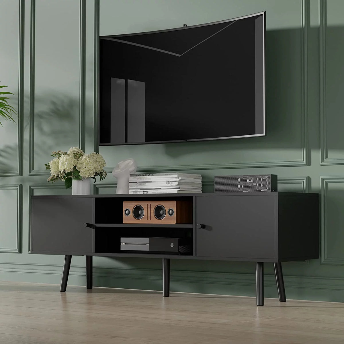 Black Wooden TV Stand for 60/65 inch TV X970