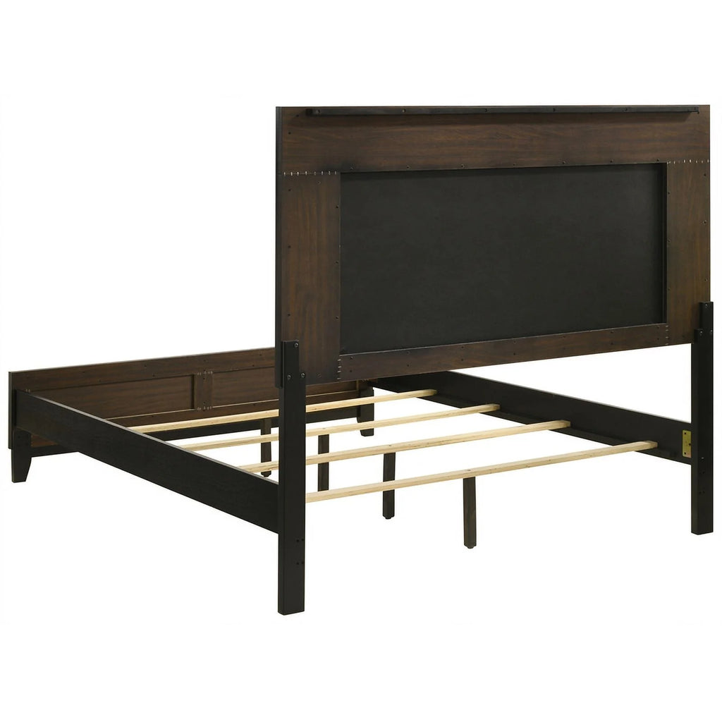 5-piece Contemporary Wood Queen Bedroom Set Light Brown and Gray Q24931