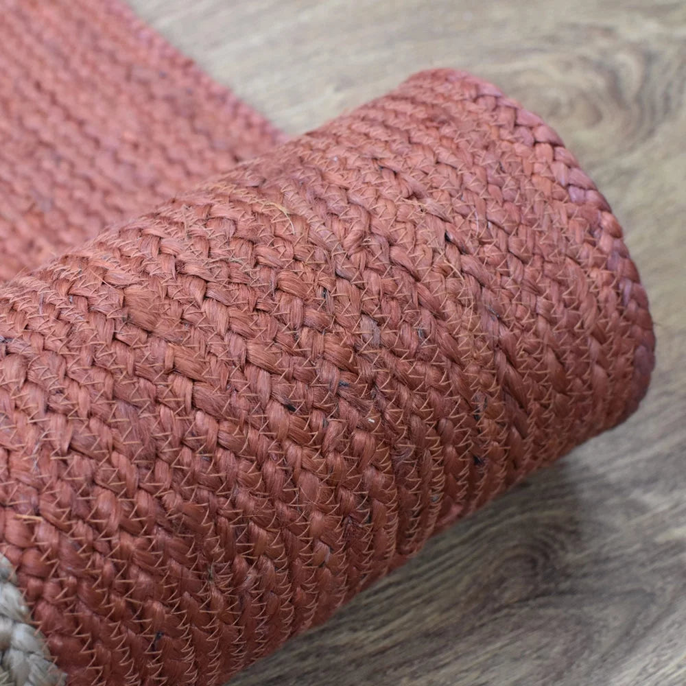 Hand Woven Jute Area Rug Orange 5'x8' Z381705