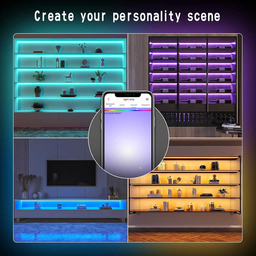 6 Pcs 9.8ft Led Strip Lights with App Control N100