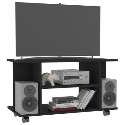 Black Solid Wood TV Stand X342