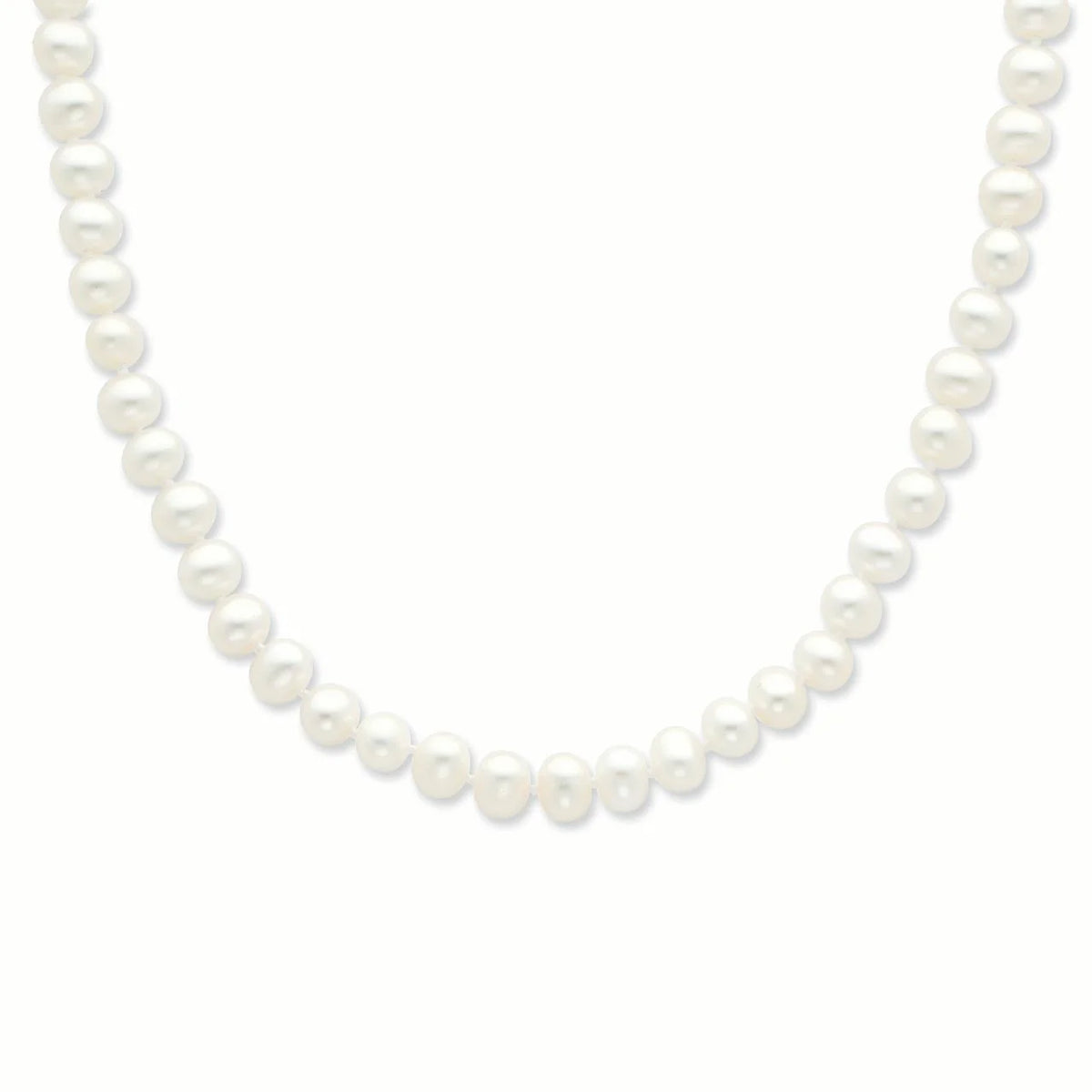 Sterling Silver Rhodium-plated White Freshwater Cultured Pearl Necklace N24027