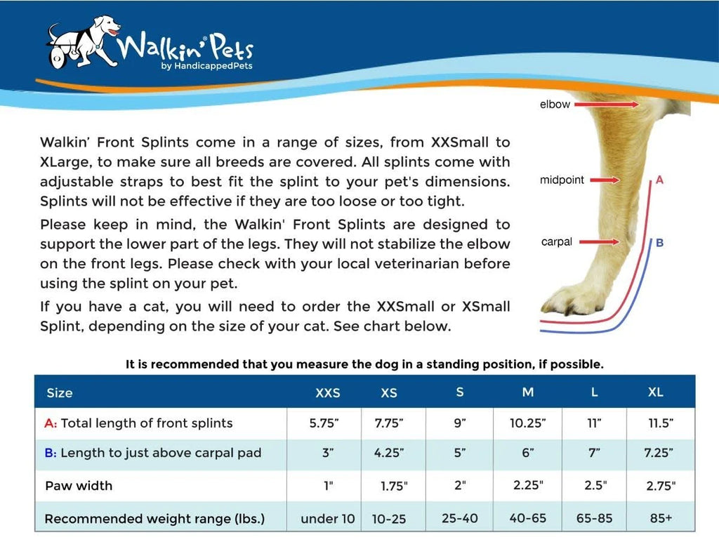 Dog Front Leg Splint with Foam Inserts B629868