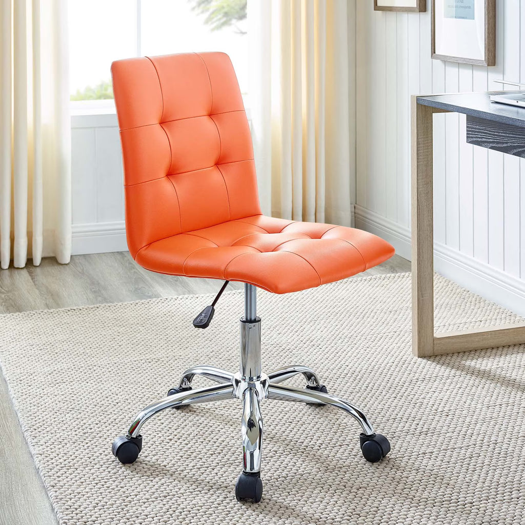 Orange Armless Mid Back Office Chair Z21014