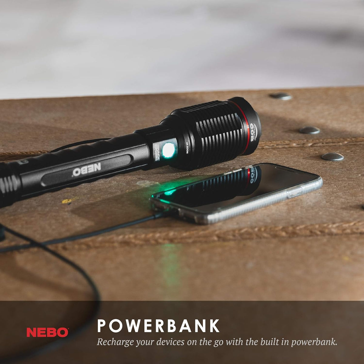 Black LED Rechargeable Flashlight F509