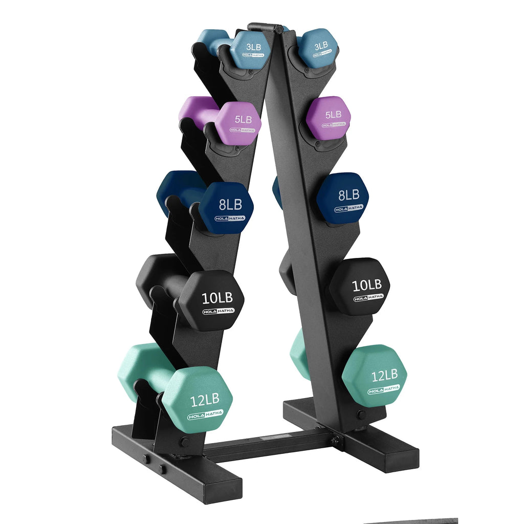 Neoprene Dumbbell Weight Set with Rack T5396
