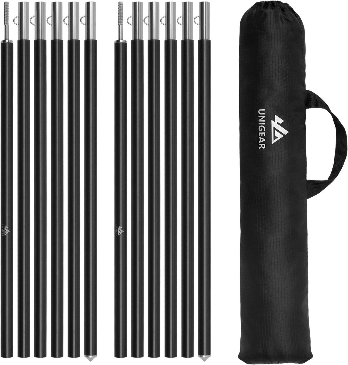 Telescopic Tent Pole Set of 2 Aluminium Adjustable 40 cm - 240 cm P5031