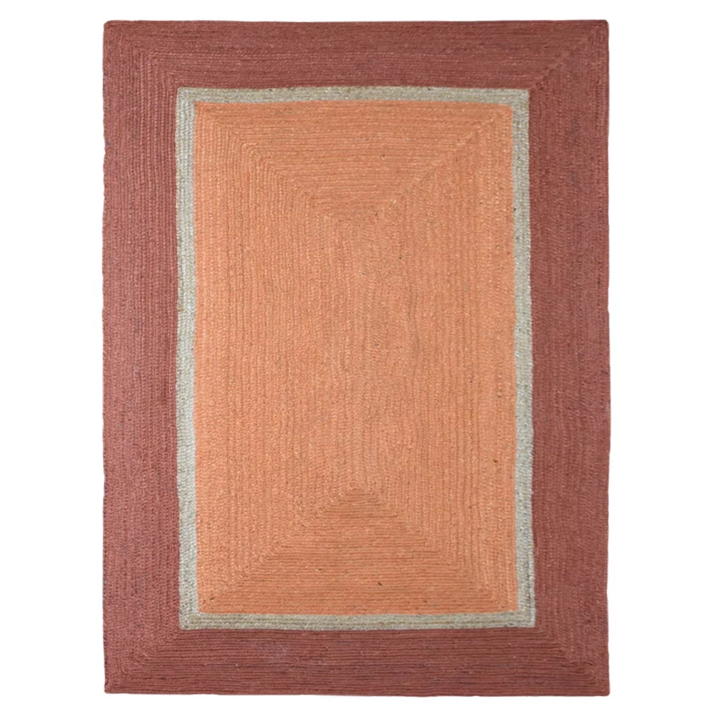 Hand Woven Jute Area Rug Orange 5'x8' Z381705