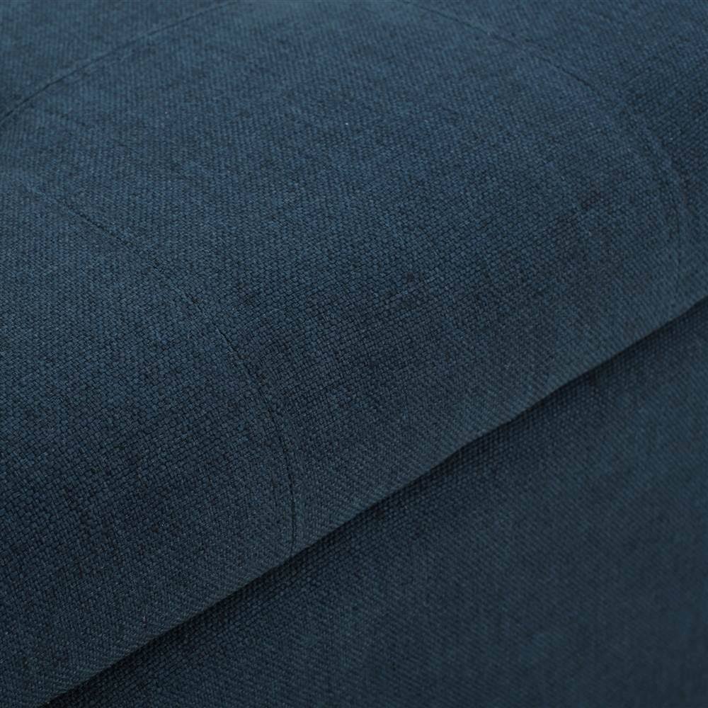 Dark Blue Fabric Storage Ottoman D945