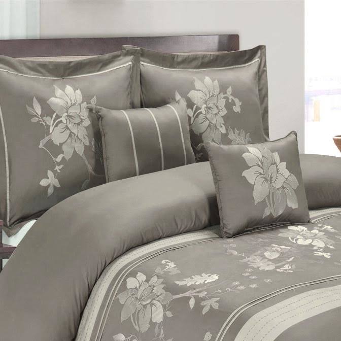 100% Cotton Gray Duvet Cover Set X67735
