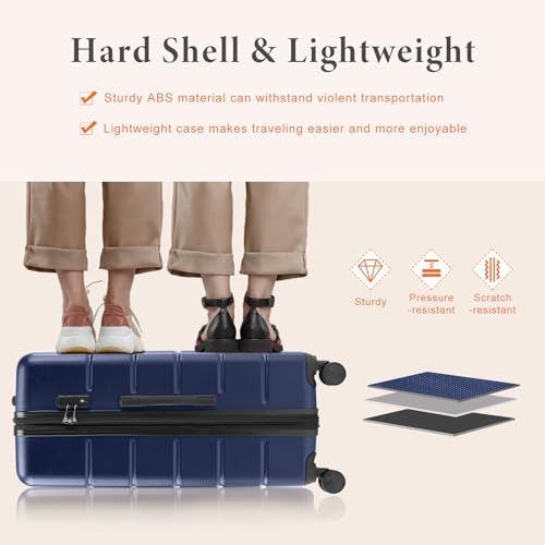 Navy Blue 24 Inch Hard Shell ABS Spinner Luggage G95925
