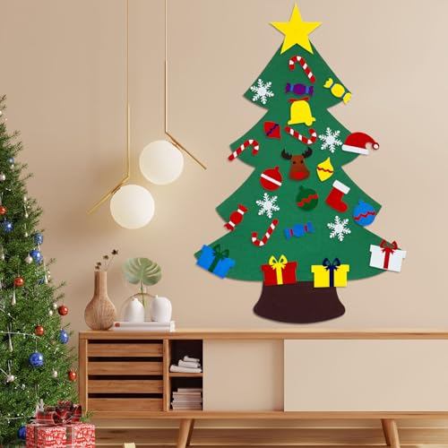 Felt Christmas Tree with 25 Ornaments M355097