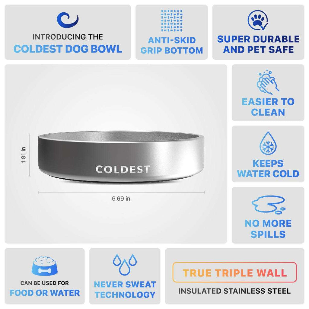 Stainless Steel Non Slip Insulated Dog Bowl C821