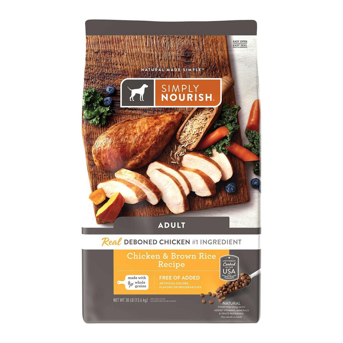 Natural Chicken and Brown Rice Dry Dog Food J62203