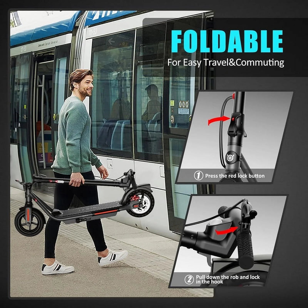 300W Folding Electric Scooter with 8.5" Solid Tires B354