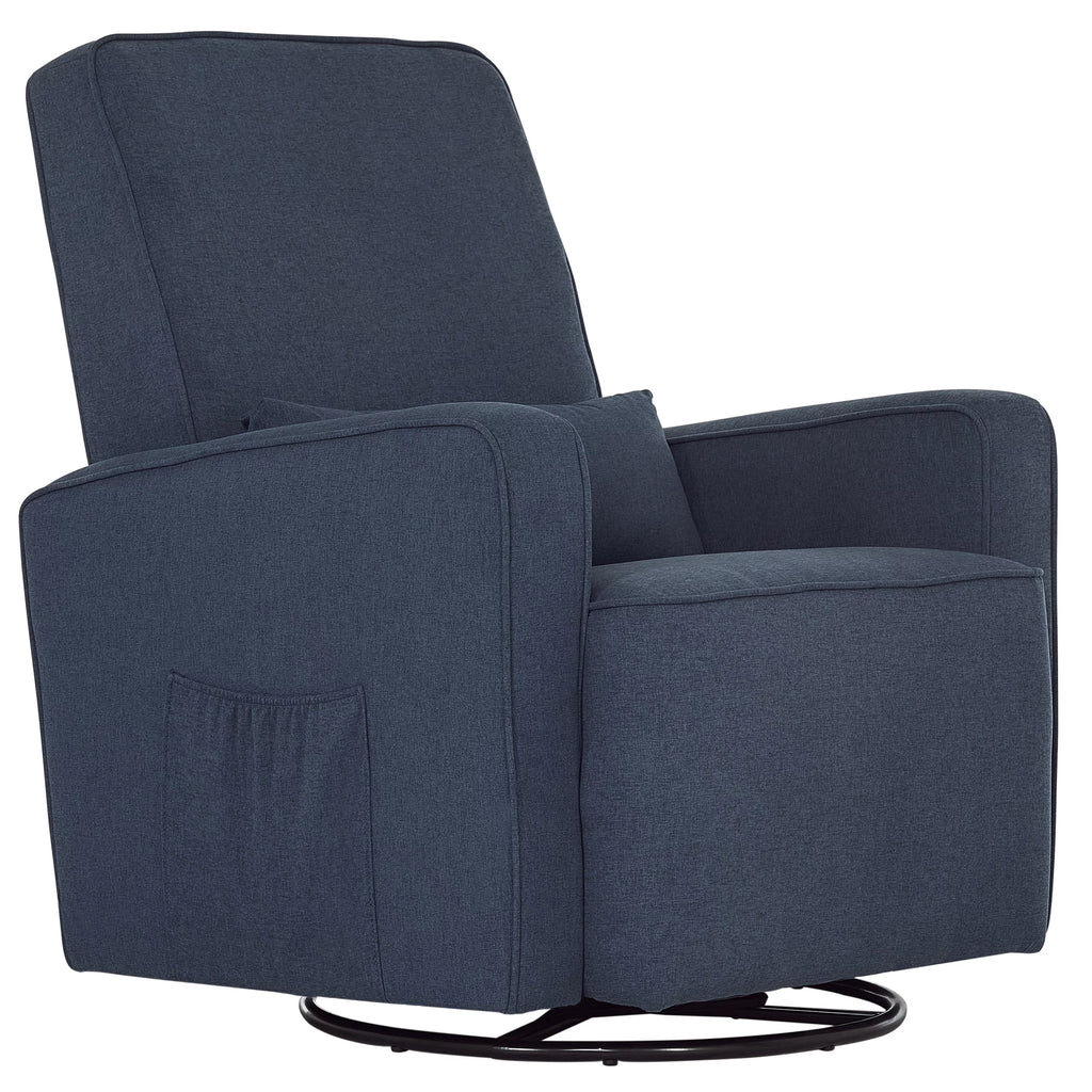 Upholstered Swivel Glider with Lumbar Pillow B403047