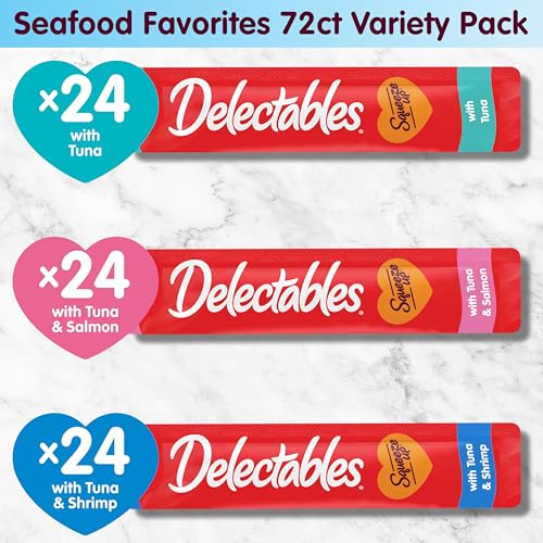 Seafood Variety Pack Squeezable Wet Cat Treats 54 Tubes Y78149