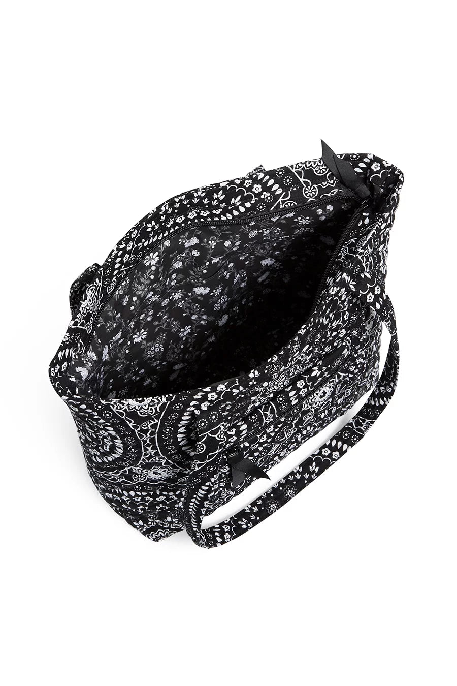 Black Bandana Medallion Recycled Cotton Small Tote Bag B17760