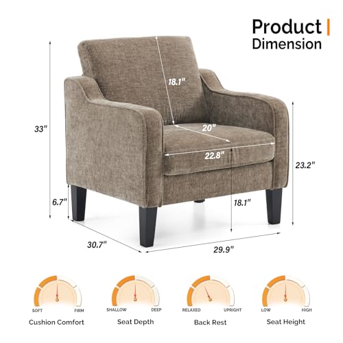 Beige Fabric Accent Armchair T528938