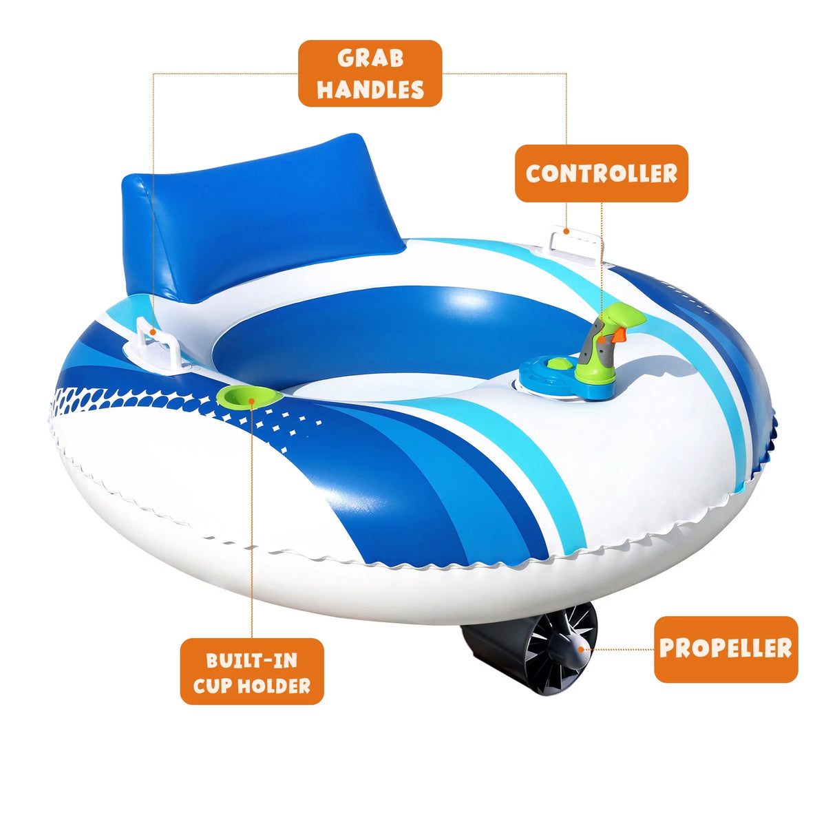 Motorized Battery Powered Inflatable Pool Water Float D6622
