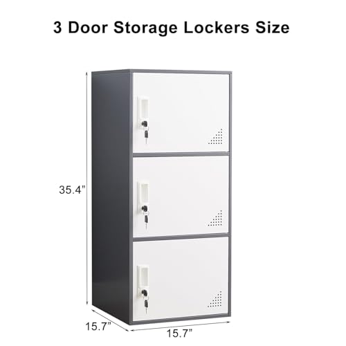 Multi-Door Steel Locker 9 Door Gray and White L289798