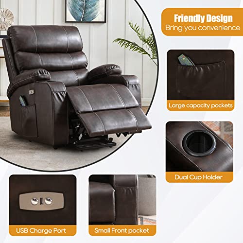 Power Lift Chair with Massage and Heat, PU Leather H353169