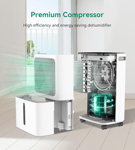 2500 Sq.Ft Dehumidifier with Drain Hose 34 Pints Q6669