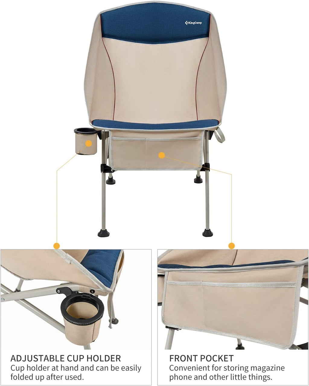 Folding Camping Chair with Cup Holder & Carry Bag O511574