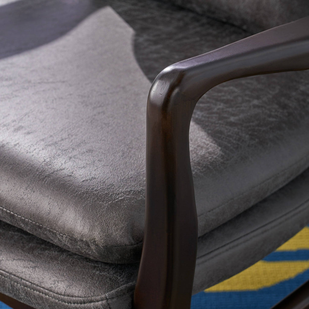 Brown and Dark Espresso Fabric Club Chair J300080