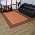 Hand Woven Jute Area Rug Orange 5'x8' Z381705