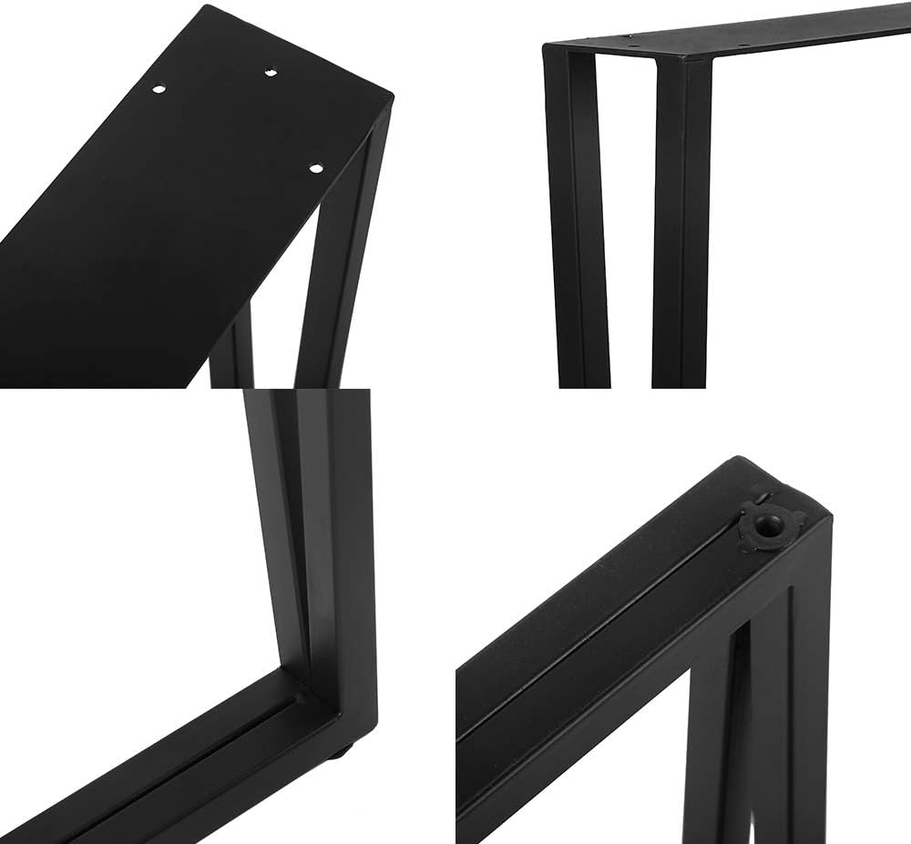 28" Height 24" Wide Black Cast Iron Metal Table Legs 2 PCS Q80187