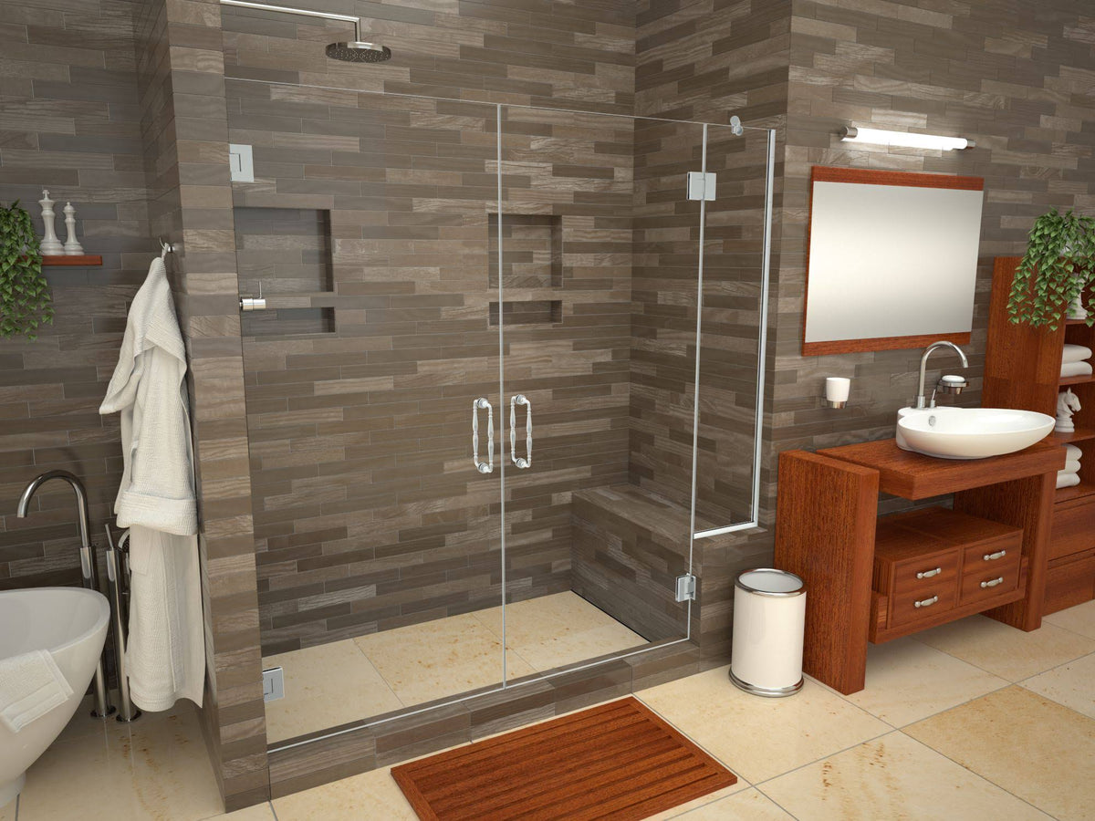 42x22 x 48x22 Single Threshold Shower Base with Bench and Drain Grate Y3565