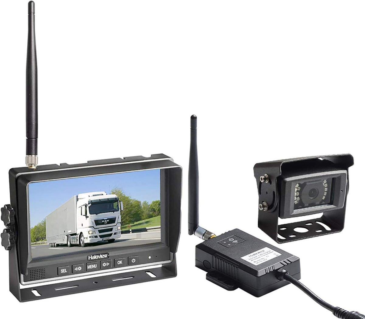 Wireless Backup Camera System Kit 7'' 720P HD Monitor Built in DVR W36410