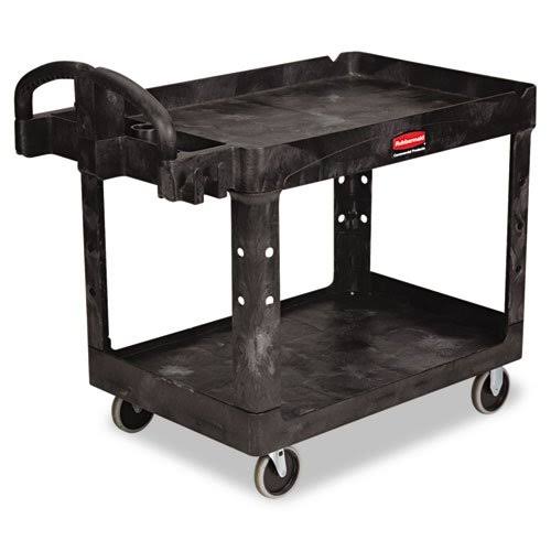 Heavy-Duty Utility Cart, 2-Shelf, Black I3056