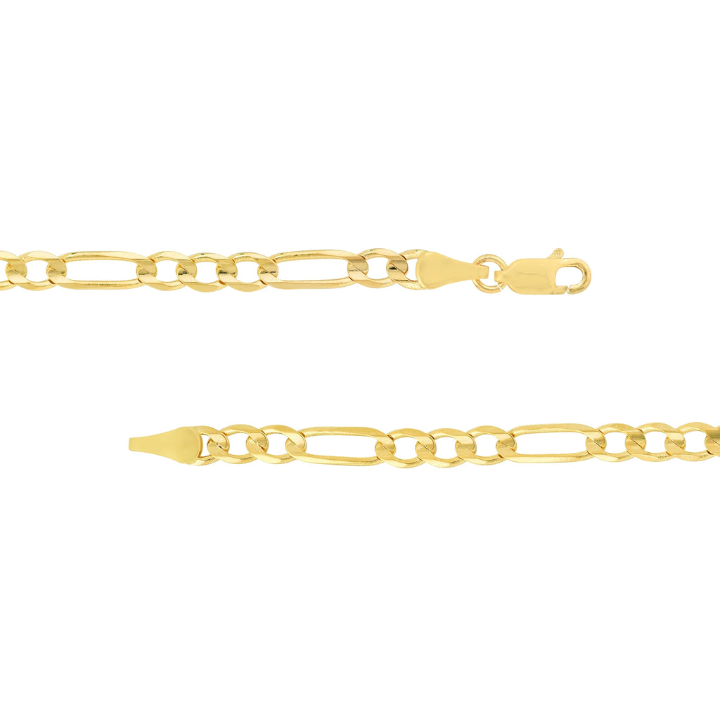 10K Yellow Gold 8" 4.5mm Figaro Chain Necklace with Lobster Lock H70443